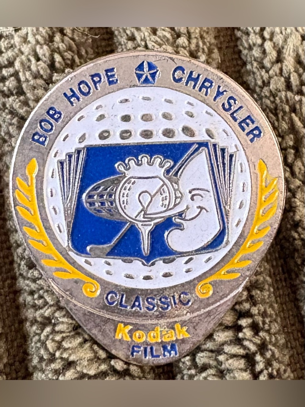 Vintage Bob Hope Chrysler Classic Golf Kodak Film Tournament Lapel Pin